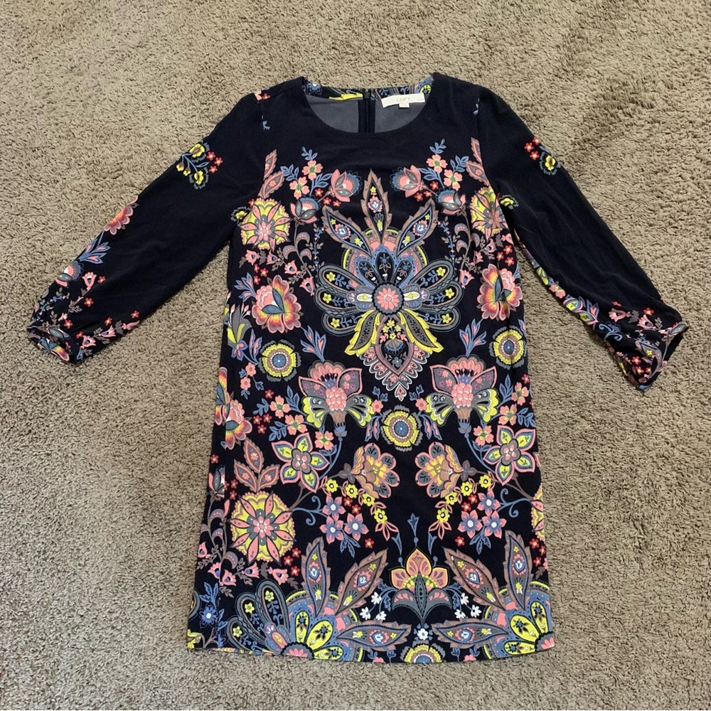 LOFT Floral Dress Mod Boho Style Small Petite